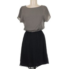 Alice + Olivia Black and Gray A-Line cocktail dress