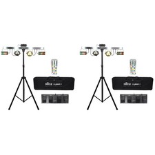 Chauvet DJ 4-in-1 LED GigBAR 2.0 Light FX w/ Tripod Remote Footswitch 2 Pack 