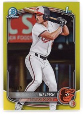 2025 BOWMAN DRAFT CHROME #BDC-16 IKE IRISH /75 1ST TRUE YELLOW REFRACTOR ORIOLES