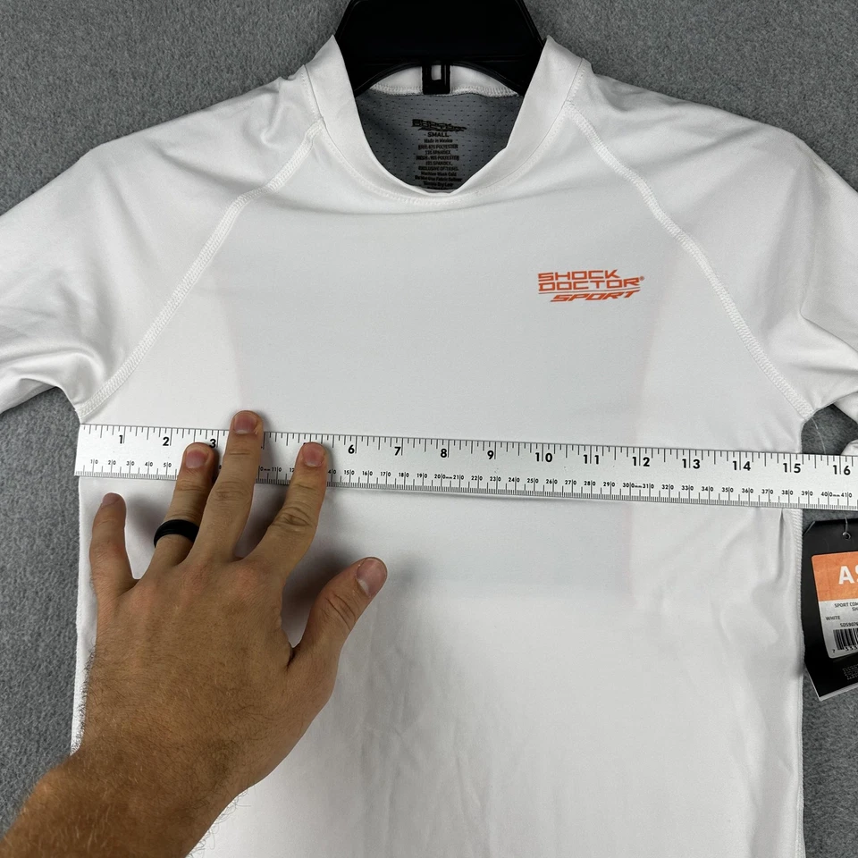 Camisa de compresión Shock Doctor para hombre pequeña blanca manga corta atlética SDS90760 Foto 4 de 4