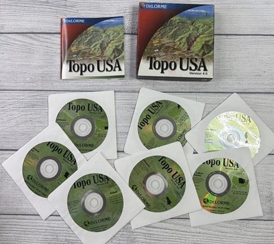 Delorme Mapping PC Software Topo USA Version 4.0 CD-Rom 7 Disc Set