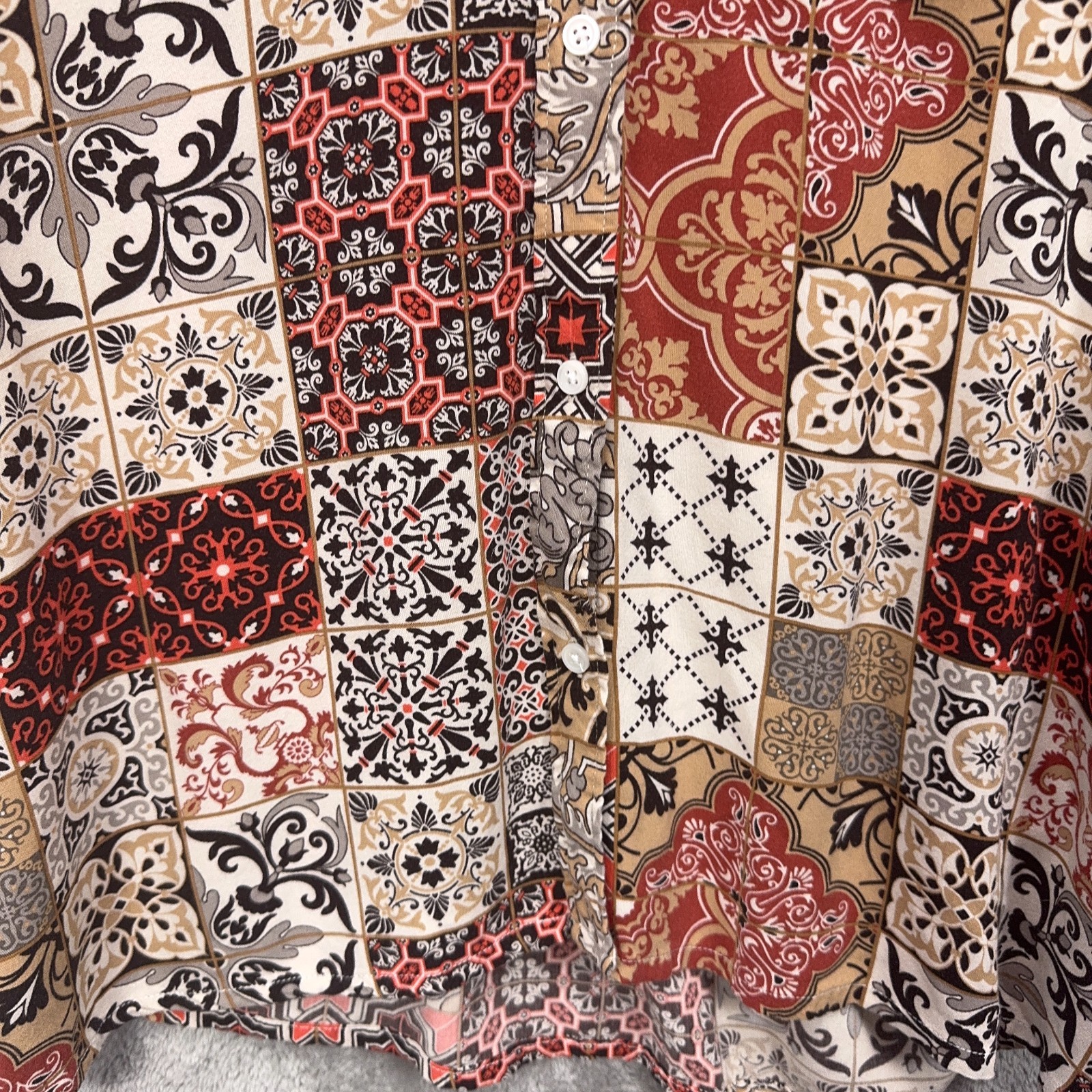 Khakis & Co Womens Patchwork Print Button Up Shir… - image 5