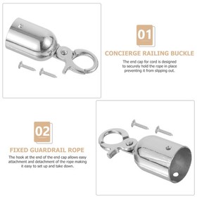  Set of 3 Rope Connectors End Tip Caps Hook Cord Stopper Decking Hooks