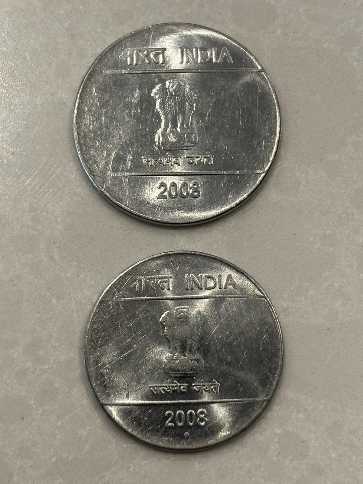 2 India 1, 2 Rupee Coins 2008 UNC #15 - Image 2 of 2