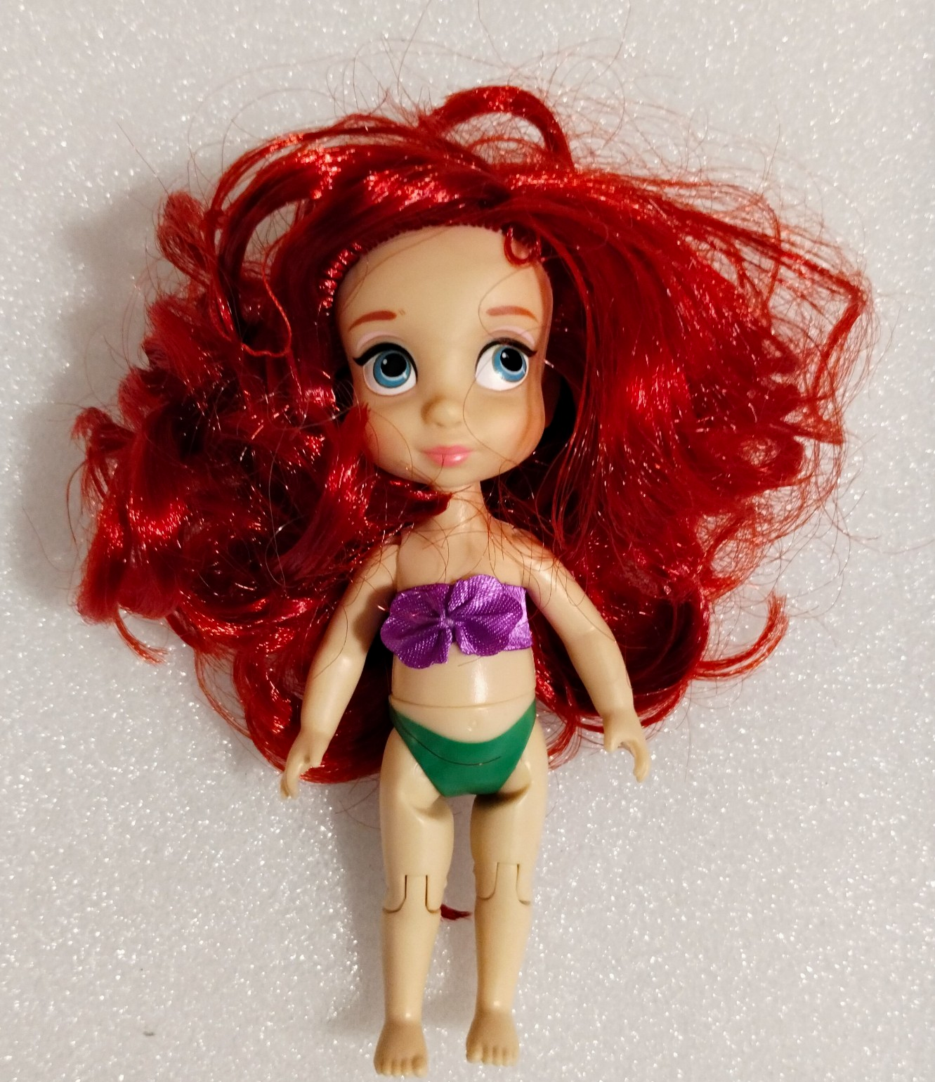 Disney Ariel The Little Mermaid Play Doll Red Wavy Hair Blue Eyes Plastic