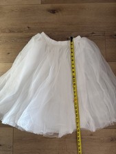 Adult Tutu Skirt 6 Tulle Skirt with Built-in Lining, White , Size S/M