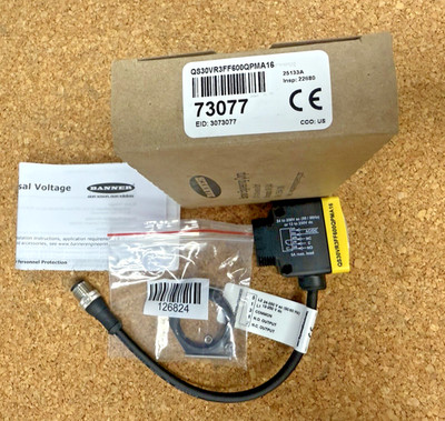 BANNER QS30VR3FF600QPMA16 PHOTOELECTRIC SENSOR 12-250VAC/VDC 5A MAX *NEW IN BOX*