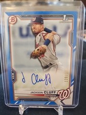 2021 Bowman 1st - Jackson Cluff #PAPR-JC Washington Nationals - Blue AUTO /150