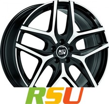MSW MSW 40 gloss black full polished 7.5x19" ET42 LK5 112 ML 73.1 Alufelgen 1...