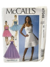 McCall's M7049 Sewing Pattern Misses Size A5 6-14 Prom Cocktail Dress Gown