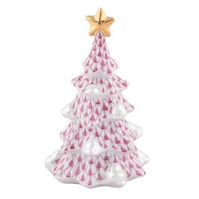 HEREND, CHRISTMAS TREE, PINK FISHNET,  #VHP-16171, BRAND  NEW, MINT & BOX!
