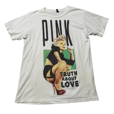 2013 Pink The Truth About Love Concert Tour White  T-Shirt Size Medium 19.5x28