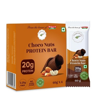 Ayurvedant Choco Nuts Protein Bar 20g Protein � 6 x 60g