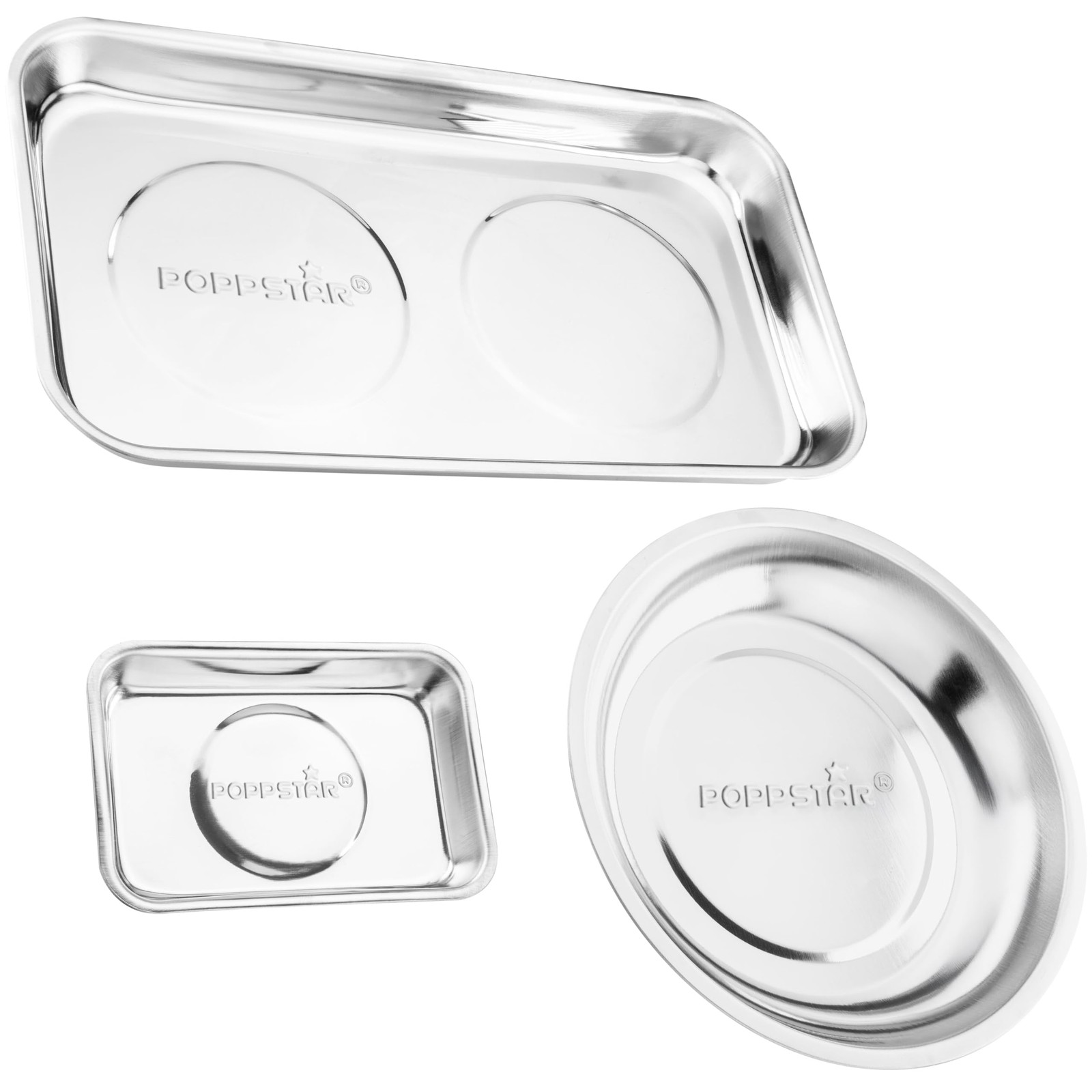 Ne perdez plus vos vis avec ce lot de 3 bols magnétiques rectangulaires inox