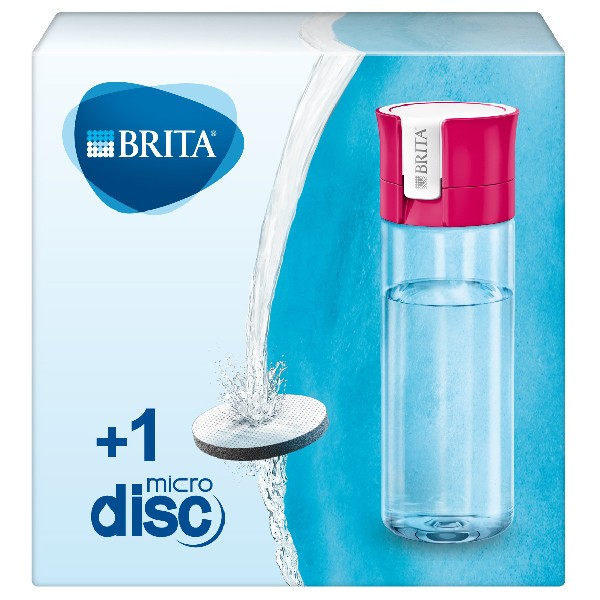 Brita Fill&Go Bottle Filtr Pink Bottiglia per filtrare l'acqua Rosa, Trasparente