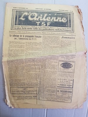 seltene tsf Antenne Magazin alte Zeitung 15. September 1925 Nr 129