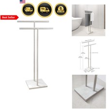 Standing Towel Rack Tall 40 Inch Stainless Steel Bathroom Towel Holder with M...