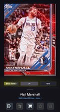 TOPPS NBA COLLECT TIER 7 RED LIGHTNING NAJI MARSHALL BASE 3.5 SCORING MARVERICKS