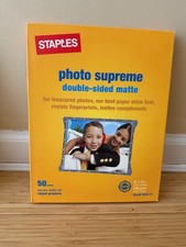 New Sealed Pack Staples Photo Supreme Paper 8.5 x 11" Double Sided 50 Sheets