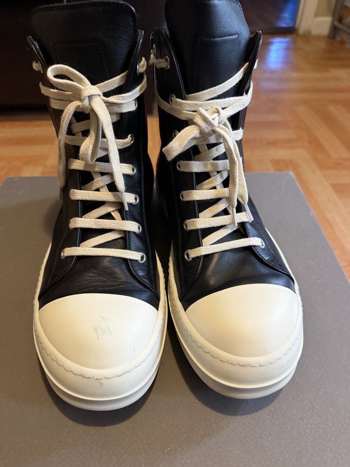 Rick Owens DRKSHDW Ramones High Top Sneakers Black Size 41