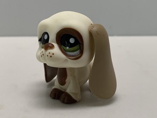 Littlest Pet Shop Basset Hound Dog #1594 LPS Figure Green Eyes Brown Beige