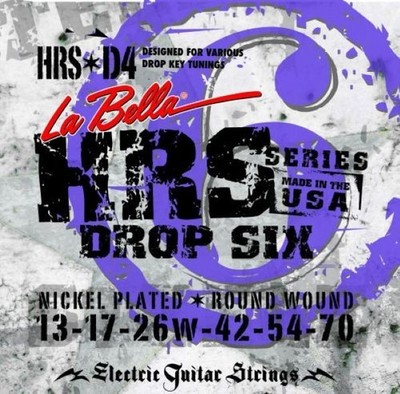 LA BELLA NICKEL ROUND WOUND DROP TUNE ELECTRIC GUITAR STRING SET D4 .013 - .070