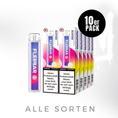 10x Flerbar M E-Zigarette - Flerbar E-Shisha - 20mg Nikotin - ALLE SORTEN