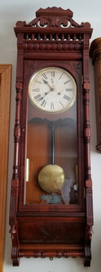 Ansonia Nice "Santa Fe" Weights Driven Regulator Wall Clock 8-Day Timepiece