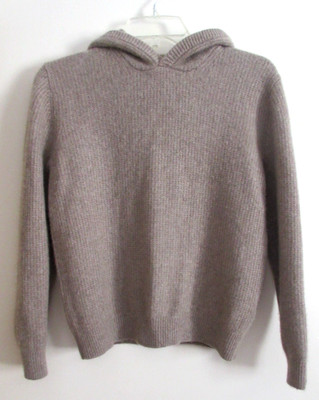 Gentle Herd 100% Cashmere Beige Hooded Super Soft Sweater S