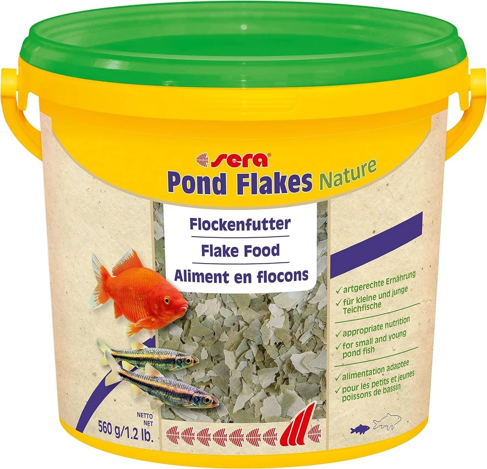 Sera Pond Flakes alimento para peces 1,2 lb/3800 ml | alimento básico para peces de estanque más pequeños... Foto 3 de 4