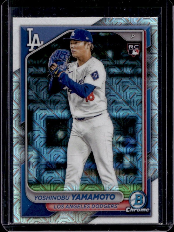 2024 Bowman Chrome Yoshinobu Yamamoto Mega Box RC Refractor Rookie #73 Dodgers