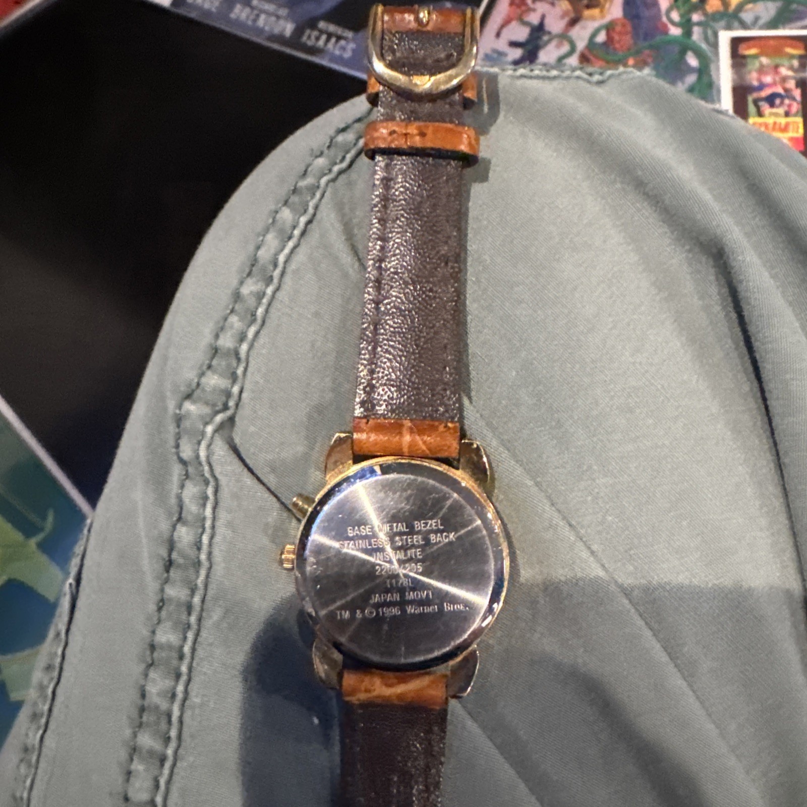 Tweety Bird Ladies Armitron Gold Tone Brown Leather Analog Watch 2200/205 K7