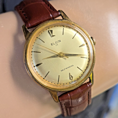 Vintage ELGIN men's automatic watch Cal.756 17Jewels Germany 1960s