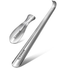 ZOMAKE Metal Shoe Horn Long Handle 16.5 Inch  7.5 Inch Small Shoehorn Stainl...