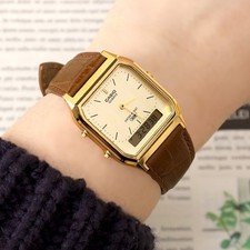 CASIO AQ-230EGL-9ADF Retro Vintage Digital Watch ORIGINAL New Gold Brown