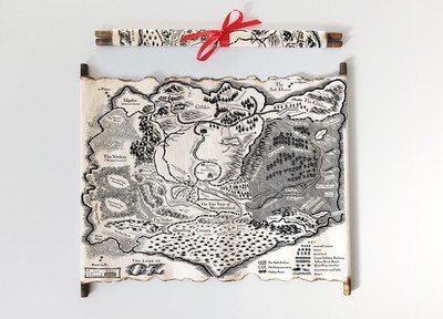 The Land of Oz Map, The Wonderful Wizard of Oz Map, Emerald City Dorothy Map