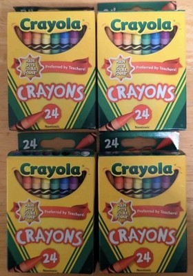 Crayola 24 Count Assorted Color Crayons Lot of 4 Packs