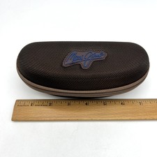 Maui Jim Sunglasses Hard CASE ONLY Brown Clamshell Zipper w Clip Floating