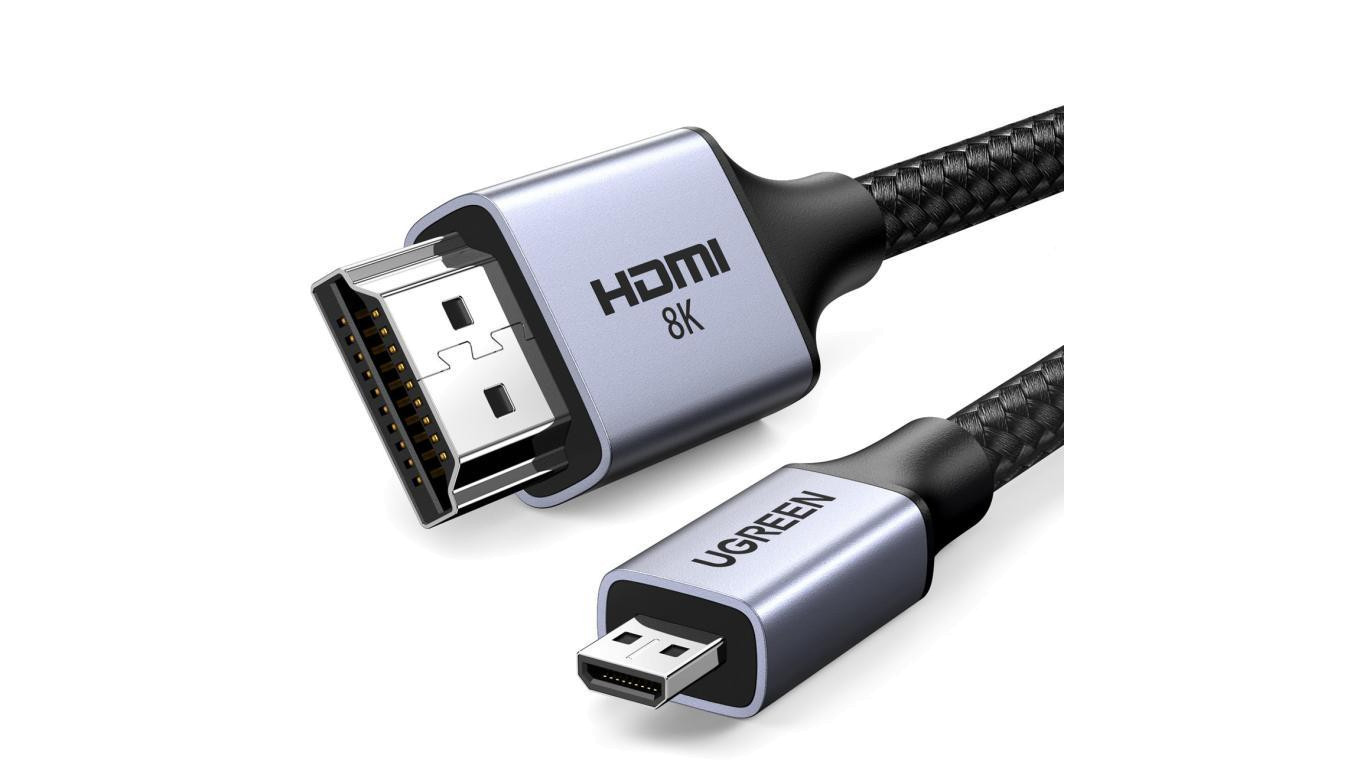 Кабель Ugreen HD164 15517 micro HDMI HDMI 21 8K 2m - szary 4390₽