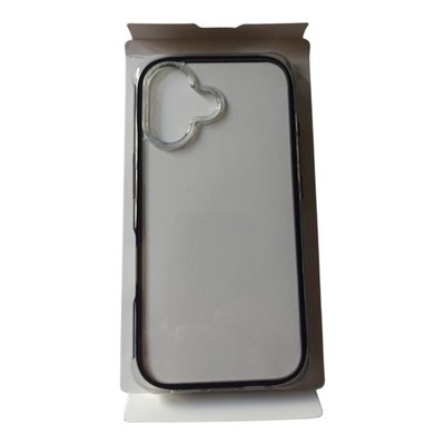 PCGAGA iPhone 16 (6.1'') Case / Étui rigide clair à bord noir élégant   Qualité+