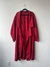 Vintage Red Silk Jacquard Robe Smoking Jacket Belted Italy Size 50
