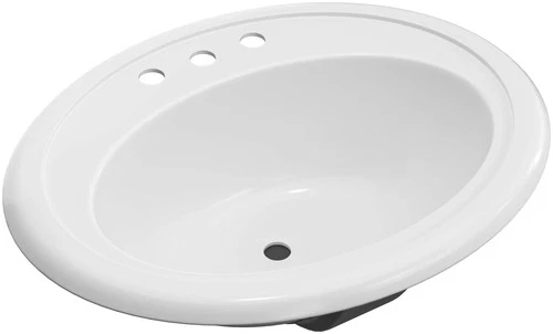 PROFLO PFS20174 Getchell 20" Oval Enameled Steel Drop In Bathroom - White - Picture 4 of 4