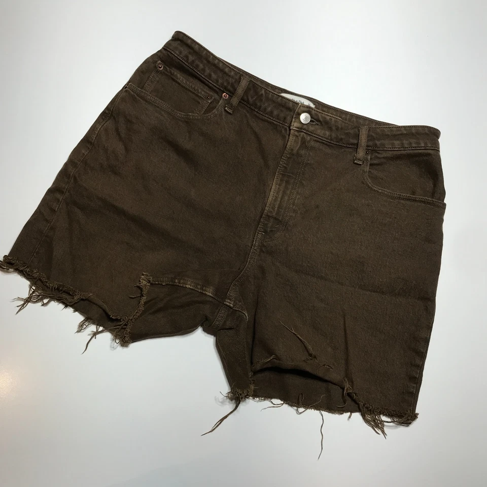 Shorts Abercrombie & Fitch tamanho 14R anos 90 jeans relaxado cintura alta marrom cortado - Imagem 2 de 4