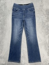 Halara Straight Jeans Womens M Blue Medium Wash High Rise Pull On Stretch Denim
