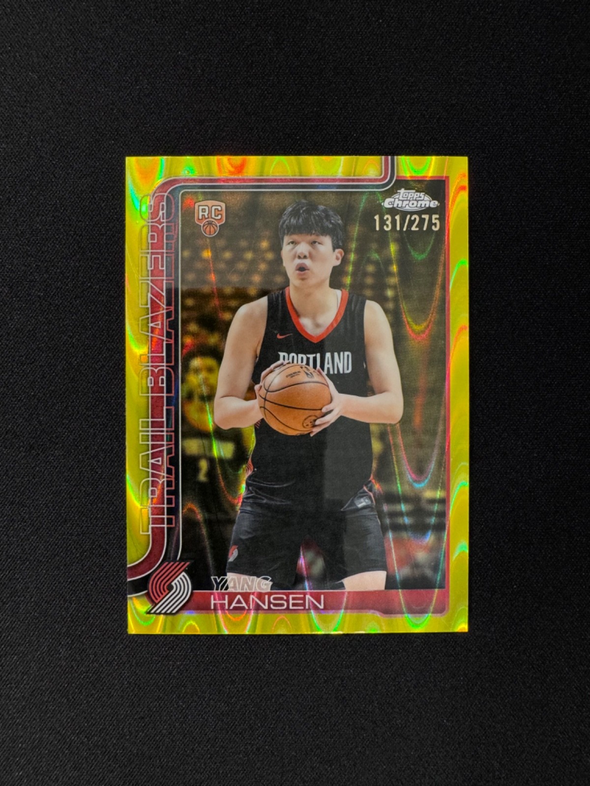 2025-26 Topps Chrome - Yang Hansen #266 Yellow Raywave Refractor /275 (RC)