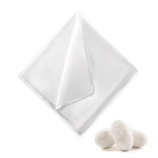 BOHUIZ White Pocket Squares for Men, Soft 100 Pure Silk Pocket Square Solid C...