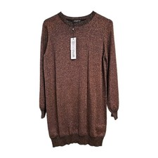 Minkpink Revolve Dolce Khadija Jumper Dress Mini Sparkle Copper Black Women's S