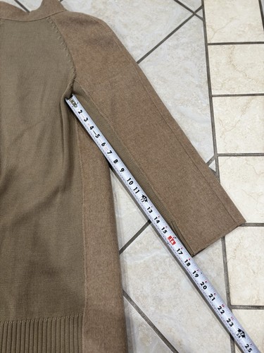 Neu mit Etikett Vince Damen-Cardigan Wollmischung beige Automantel Pullover hinten Größe Medium - Bild 10 von 14