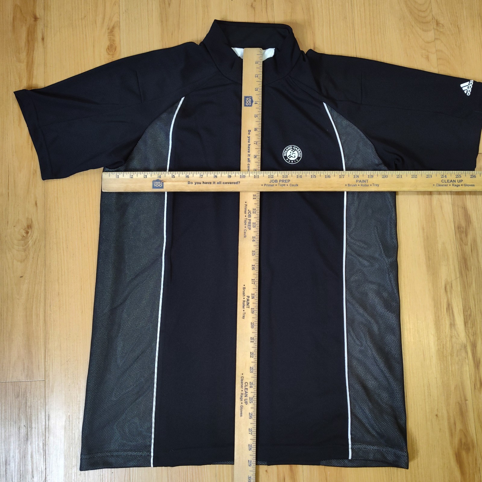 Rare ADIDAS x ROLAND GARROS 2015 Size Large Y-3 Mesh Back 1/4 Zip Polo Shirt Men thumbnail 4