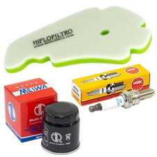 Kit Filtro Aria Filtro Olio Candela Manutenzione per Piaggio X7 300 ie M62201 2010-2012